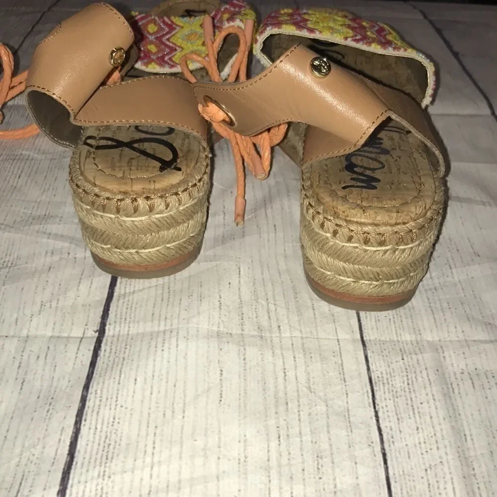 Sam Edelman Neera Espadrille Wedge Orange Boho